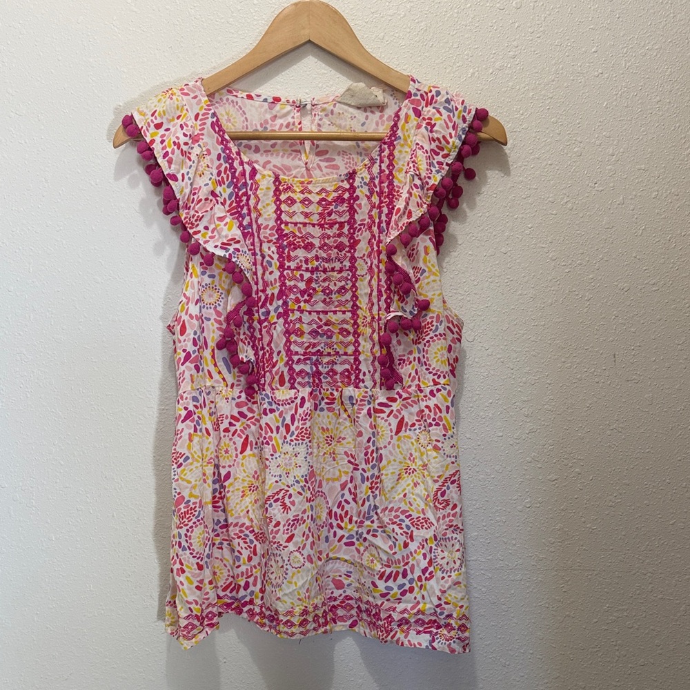 Savanna Jane Pink and Yellow Floral Blouse